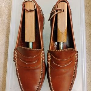 Allen Edmonds Kenwood Men’s Brown Beefroll Leather Penny Loafers
